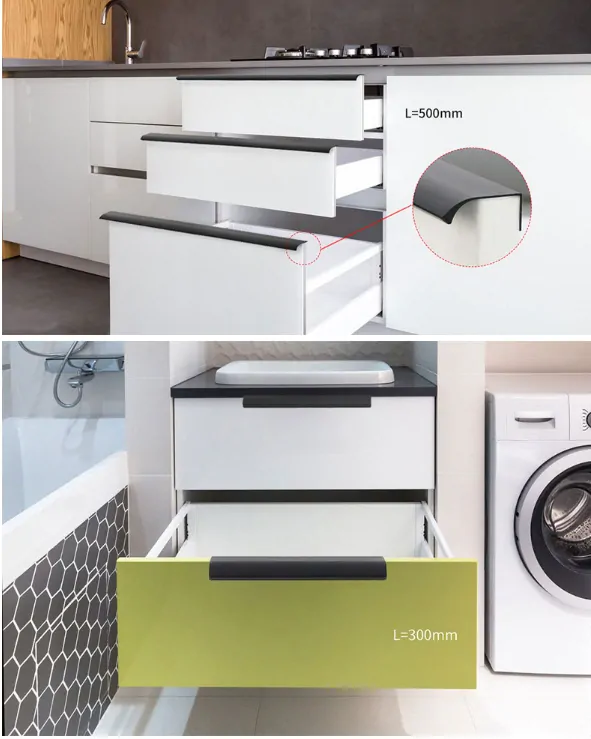 Profilová nábytková úchytka 500mm horní černá