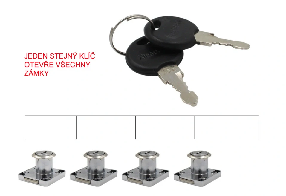 Zásuvkový zámek, zámek pro šuplík zinek 22mm universální