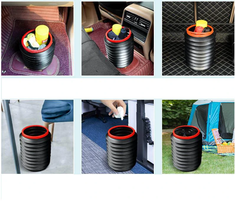 Skládací koš na odpadky 4L do auta, černý