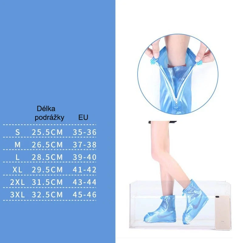 Stylové nepromokavé návleky na boty modré 2XL