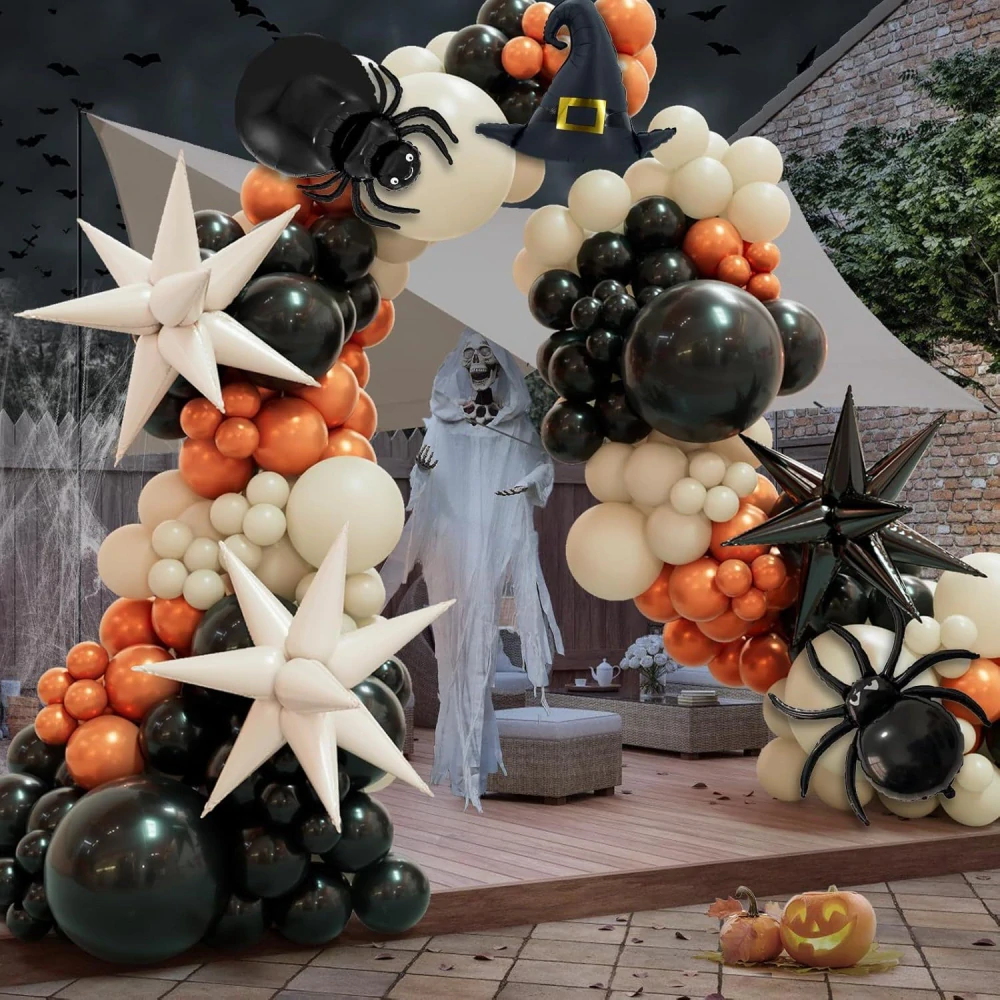 Párty balónky, balónková girlanda halloween pavouci 138ks