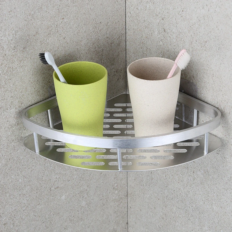 Nalepovací rohová polička ALU stříbrná