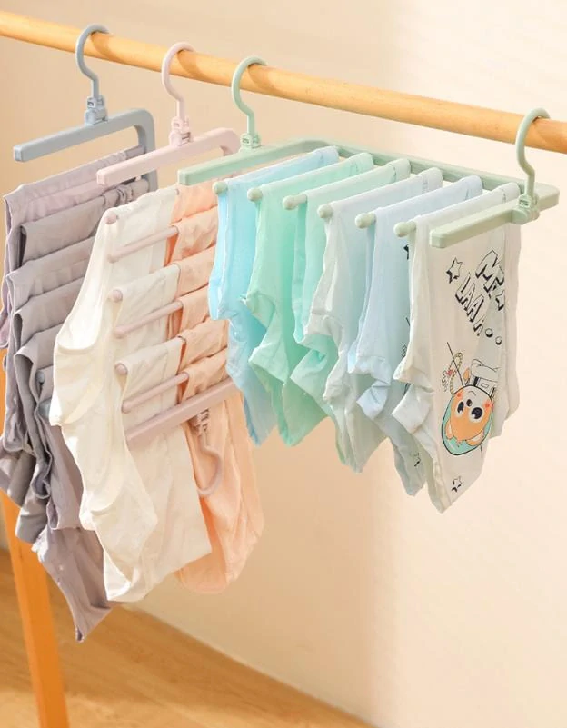 Věšák na spodní prádlo 6 tyčí zelený