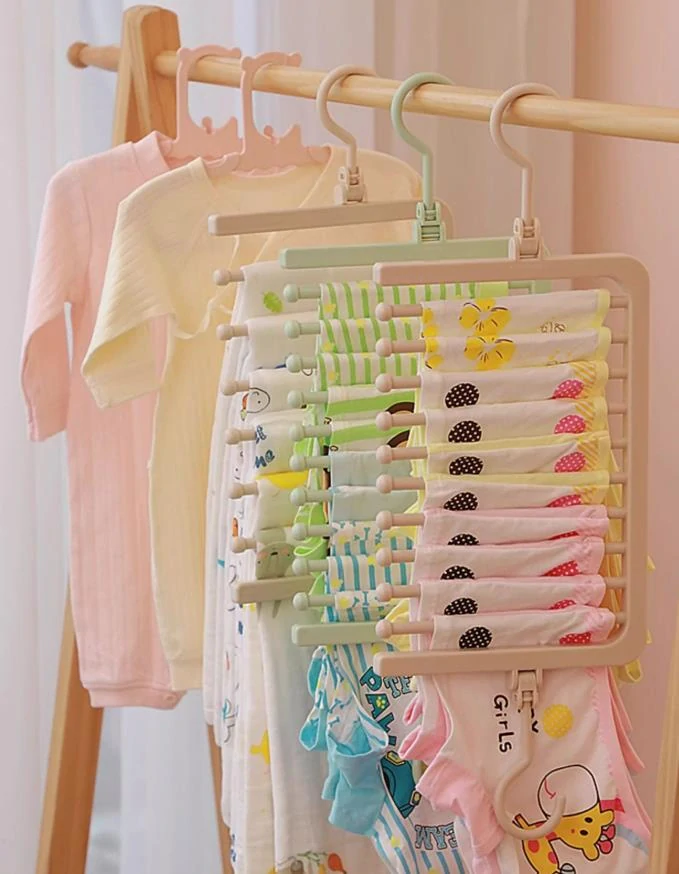 Věšák na spodní prádlo 10 tyčí šedý