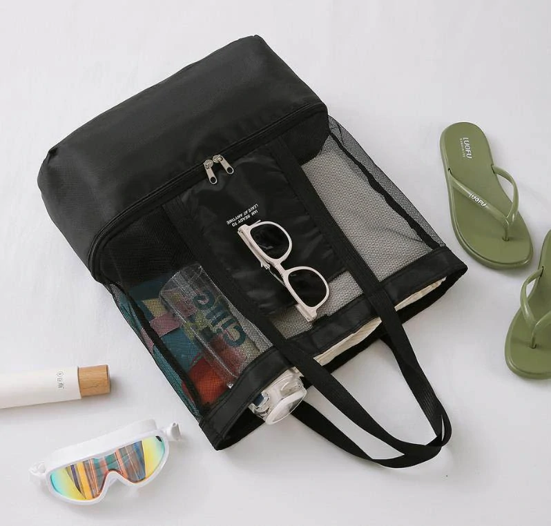 Plážová taška s termo přihrádkou - černá