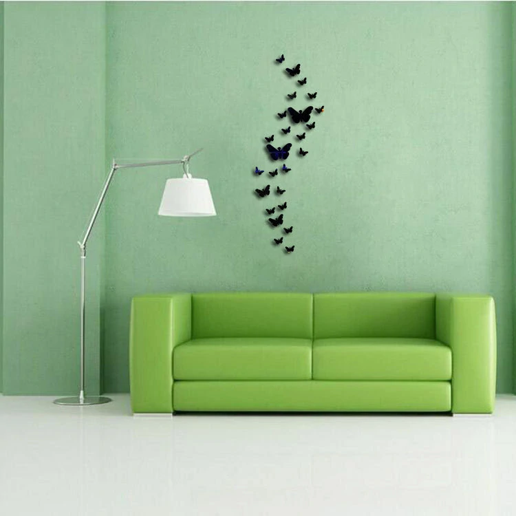 Sada 30 kusů zrcadlových motýlků černá