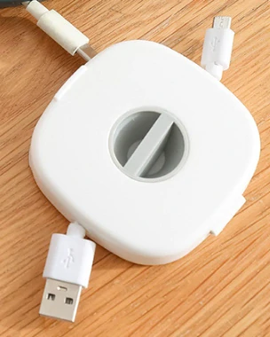 Navijak na usb kabel, navíječ na sluchátka - bílý