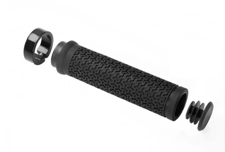 Cyklistické ergonomické gripy s uzamykací objímkou (1 pár) – modré