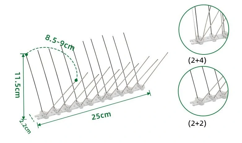 Hroty proti ptákům 25cm 20 hrotů nerezové