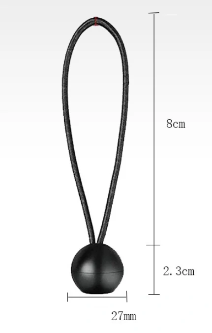 Gumičky s kuličkou – Ball Bungee 10 cm – 10 ks (černé)