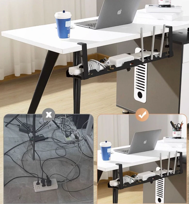 Organizér kabelů pod stůl 40cm patrový