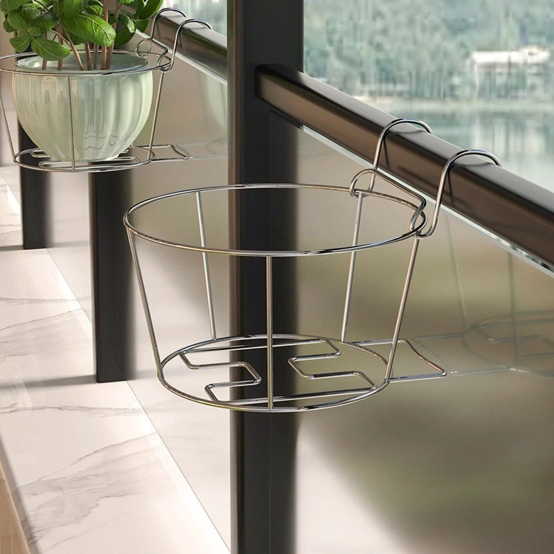 Závěsný držák na květináč na balkon - nerez