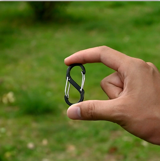 S-karabina hliníková 5 cm – červená (3 ks)