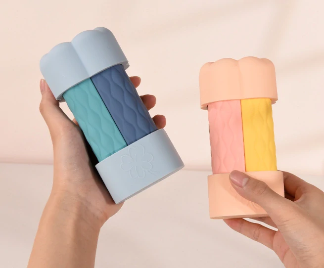 Cestovní silikonové lahvičky 4v1 – modré