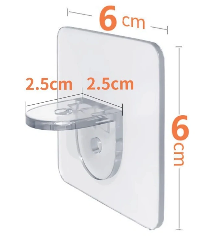 Samolepicí držák pod polici – set 4 ks (transparentní)