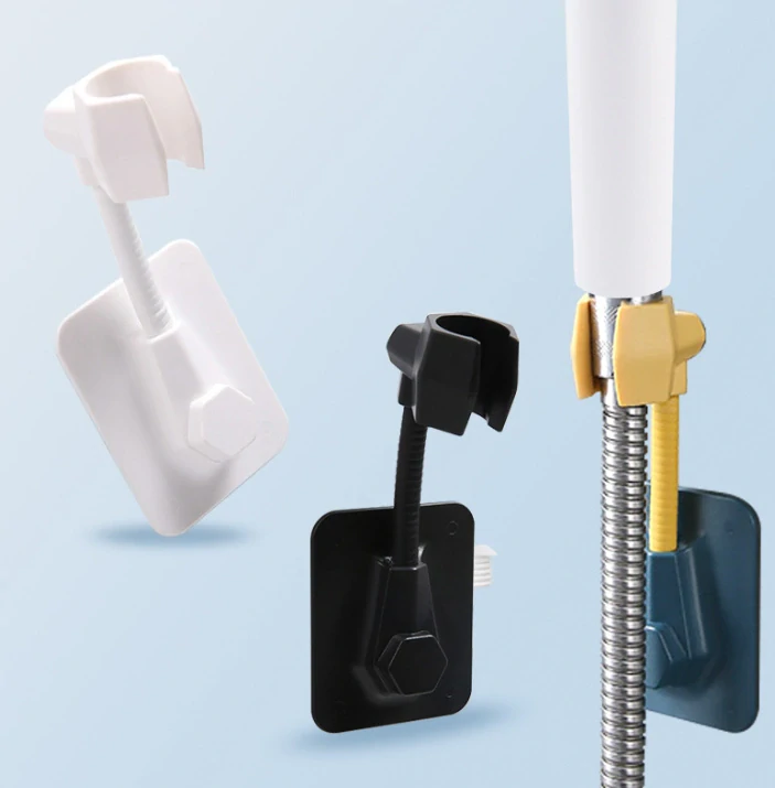 Držák sprchy s nastavitelným ramenem – černý (1 ks)