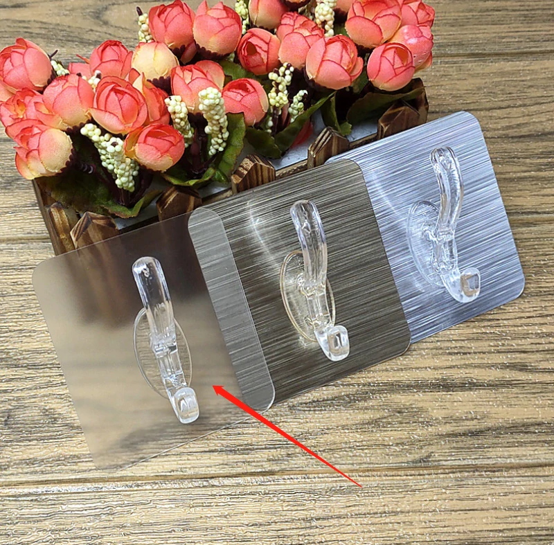 Samolepicí háčky – transparentní, sada 2 ks (dvojitý háček)