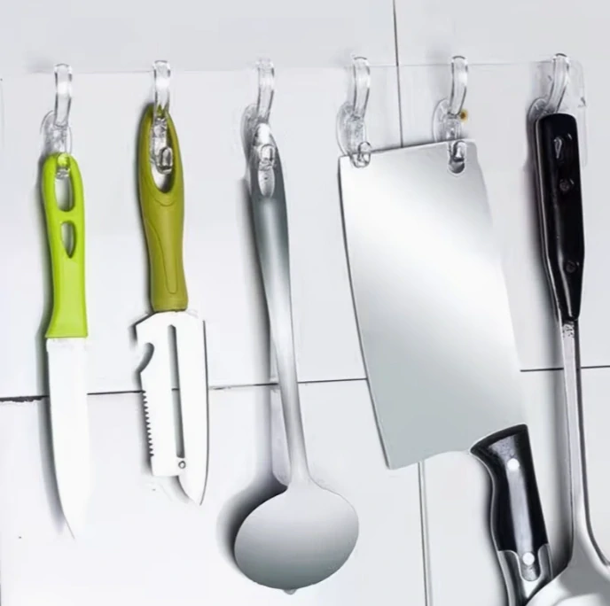 Samolepicí háčky 6ks – transparentní (dvojitý háček)