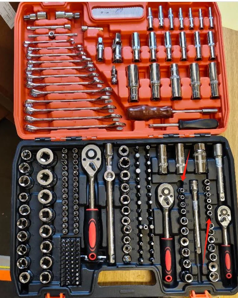 RFG Profesionální gola sada 216 ks – kompletní sada nářadí 1/4", 3/8" a 1/2"