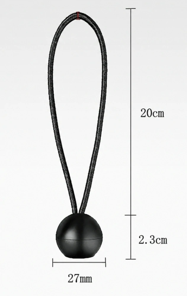 Gumičky s kuličkou – Ball Bungee 22 cm – 10 ks (černé)