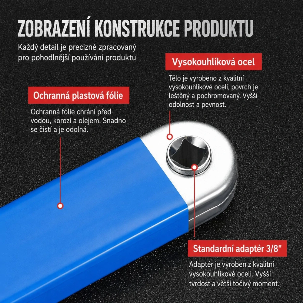 Multifunkční prodlužovací klíč s adaptéry