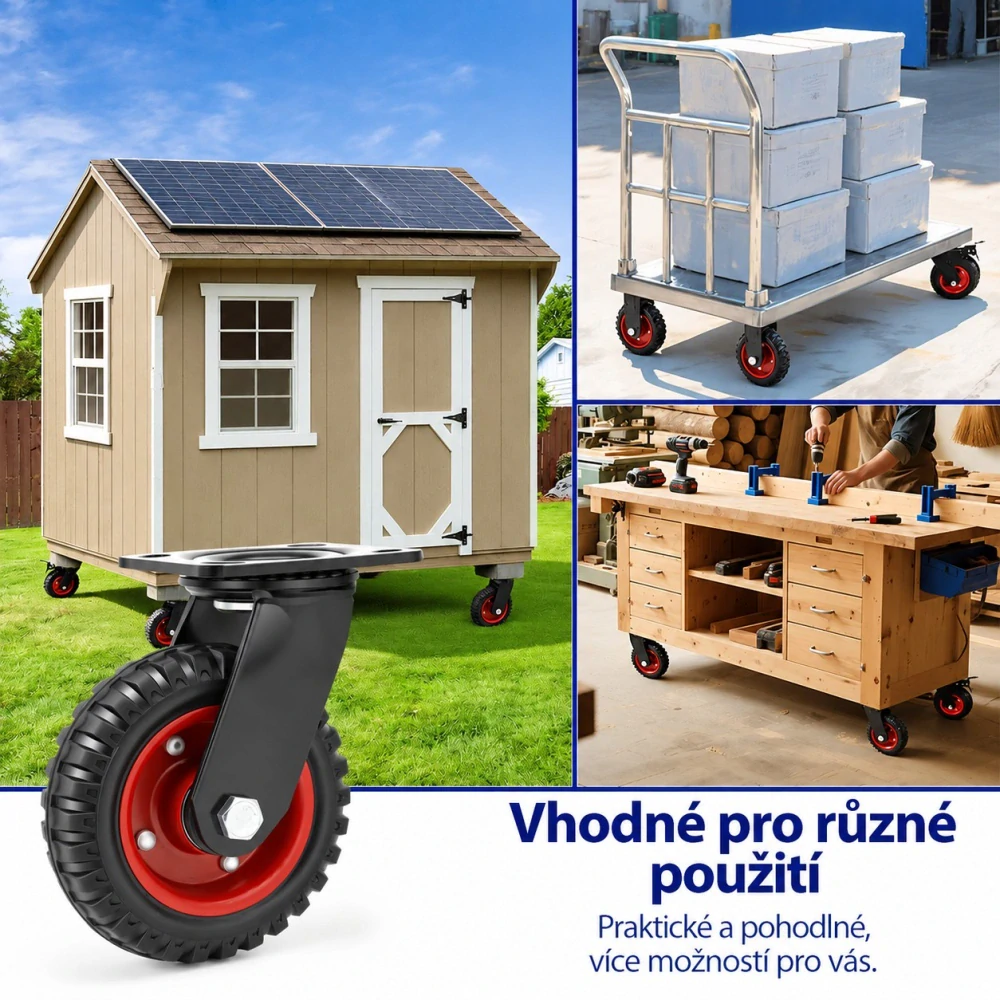 Otočné transportní kolečko 200 mm – nosnost 210 kg