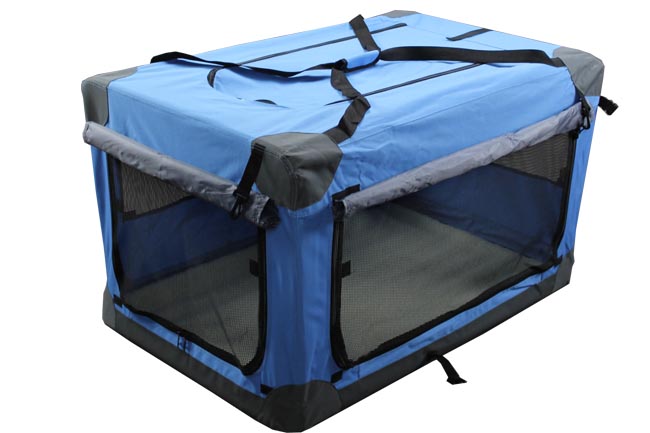 Klec pro psa, přepravní klec, látková přepravka, 3XL modrá 3016