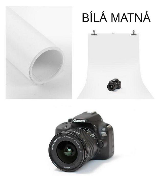 Fotopozadí bílé PVC 70x140 lesklé matné