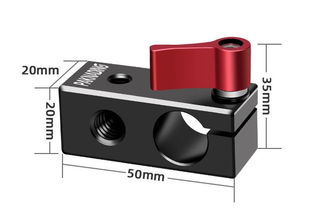 Svěrka Rig tyče 15mm se závity 3/8" a 1/4"