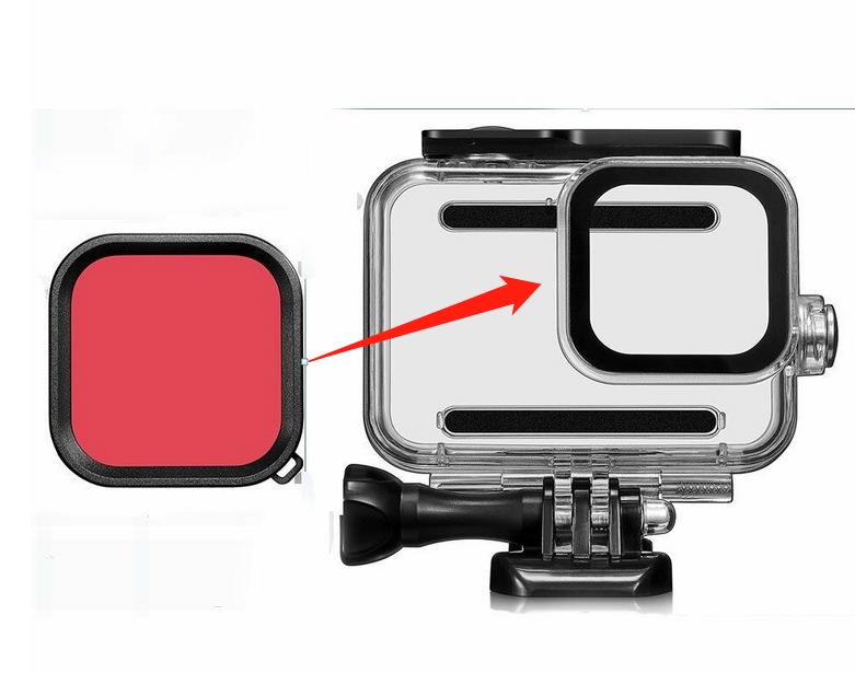 GoPro Hero 5,6,7 filtr na potápění červený