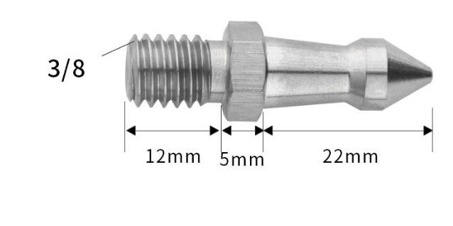 Hrot, bodec stativové nohy 3/8" 39mm