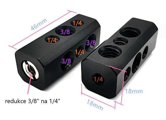 Multi úchyt se závity 3/8" a 1/4"