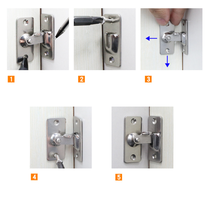 Dveřní,okenní petlice rohová 44mm