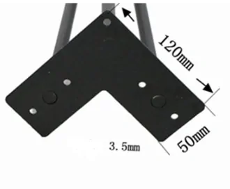 Nábytková noha Hairpin 600mm, 4 kusy, černá