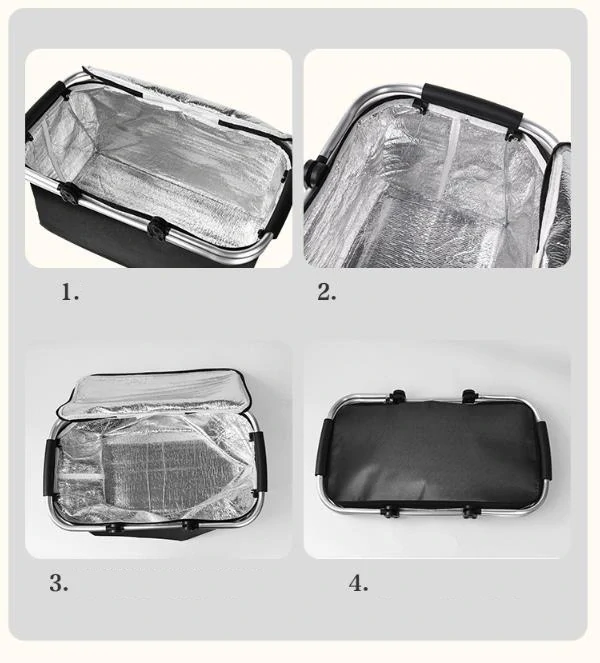 Nákupní, piknikový termo košík, zelený