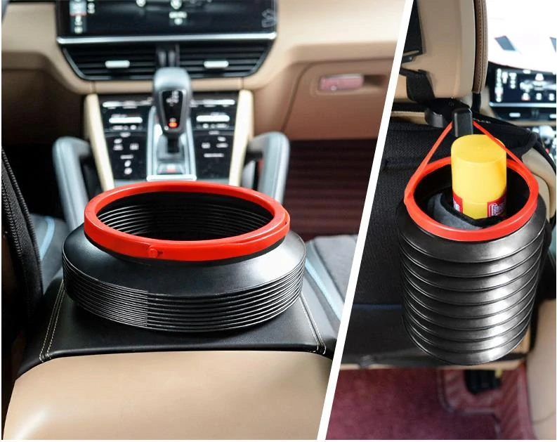 Skládací koš na odpadky 4L do auta, černý