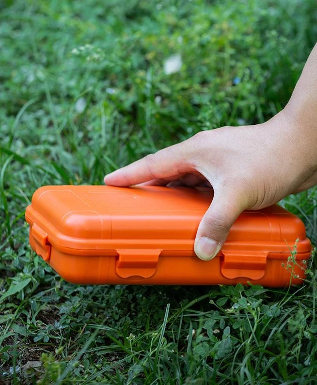 Vodotěsný box pro uložení nářadí EDC pro přežití v přírodě S oranžová