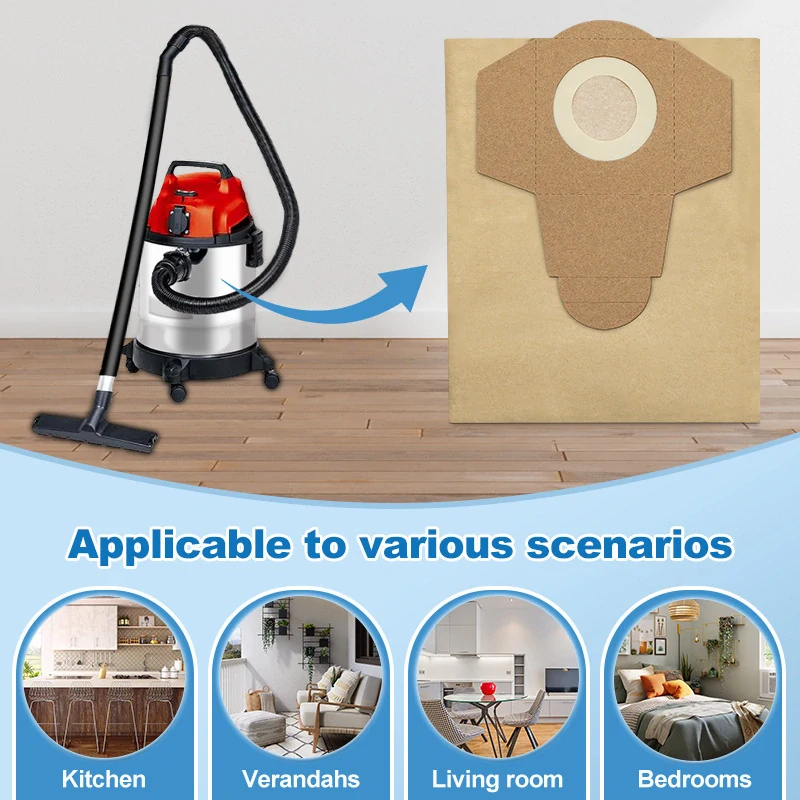 5× Papírové sáčky do vysavače Parkside / Einhell (PWD / PNTS / PWS)