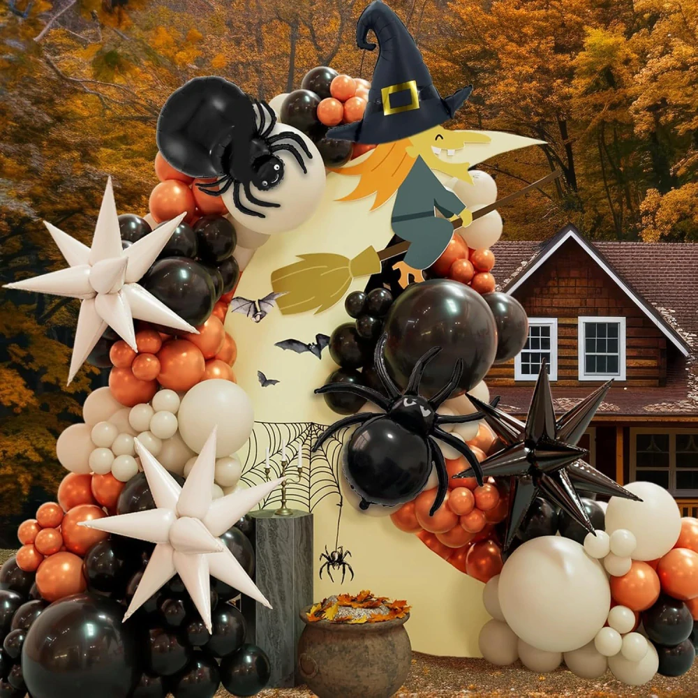 Párty balónky, balónková girlanda halloween pavouci 138ks
