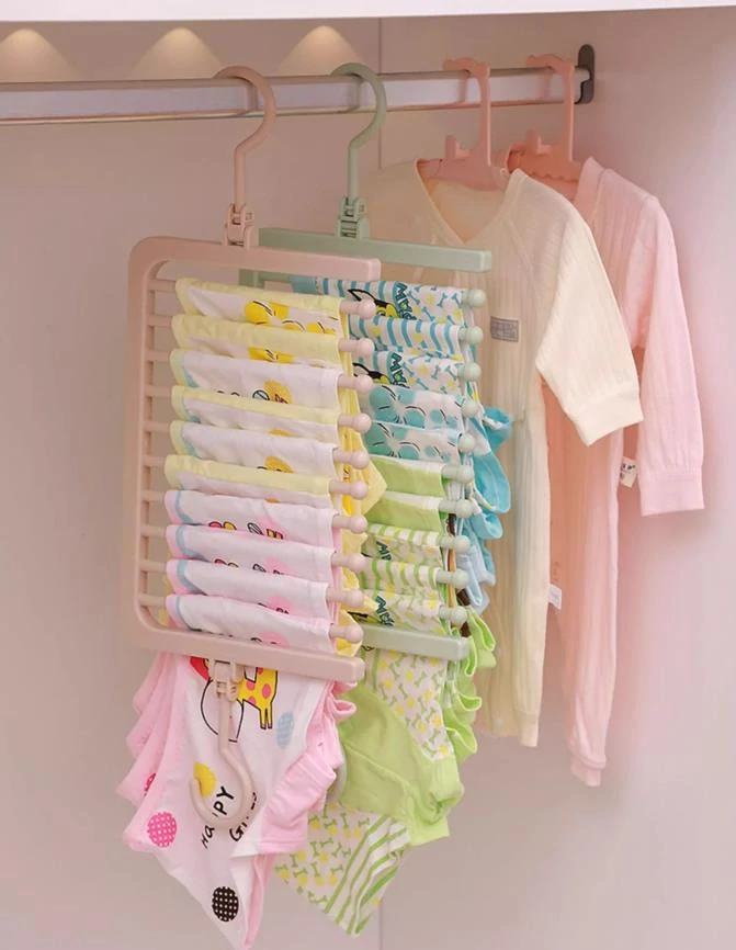 Věšák na spodní prádlo 10 tyčí šedý