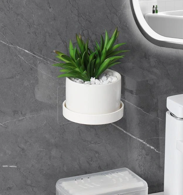 Samolepicí mini kulatá nástěnná polička – bílá