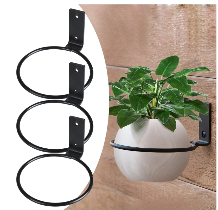 Kovový nástěnný držák na květináč – průměr 20 cm (1 ks)