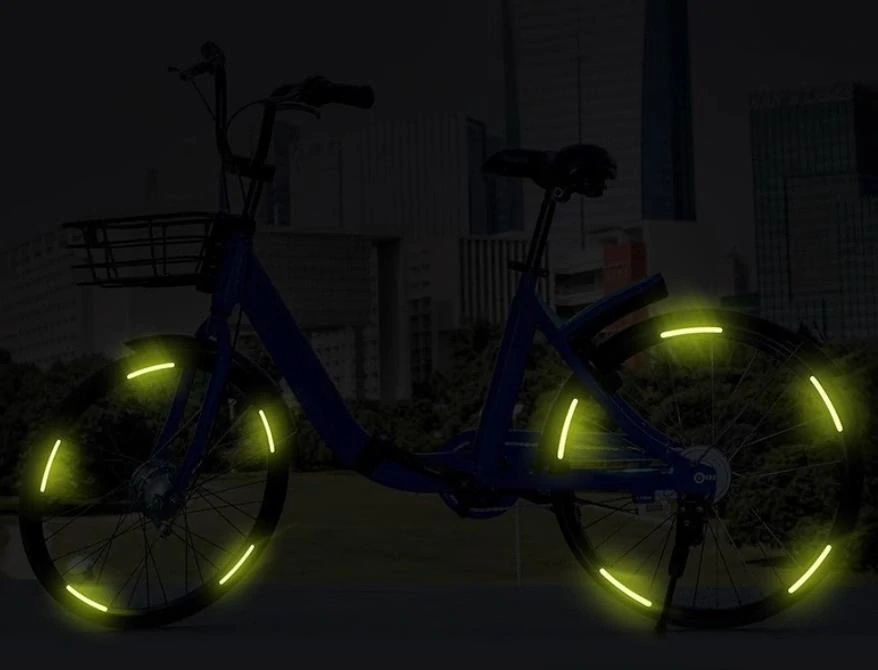 Reflexní nálepky na ráfky kol 20 ks zelené