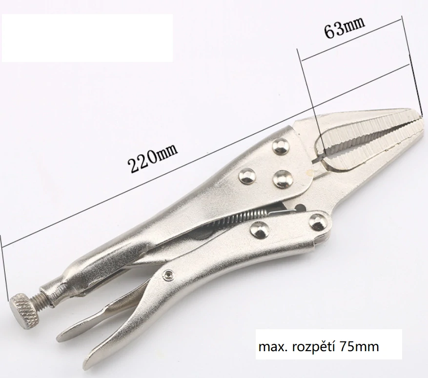 Samosvorné svěrací kleště 220 mm prodloužené