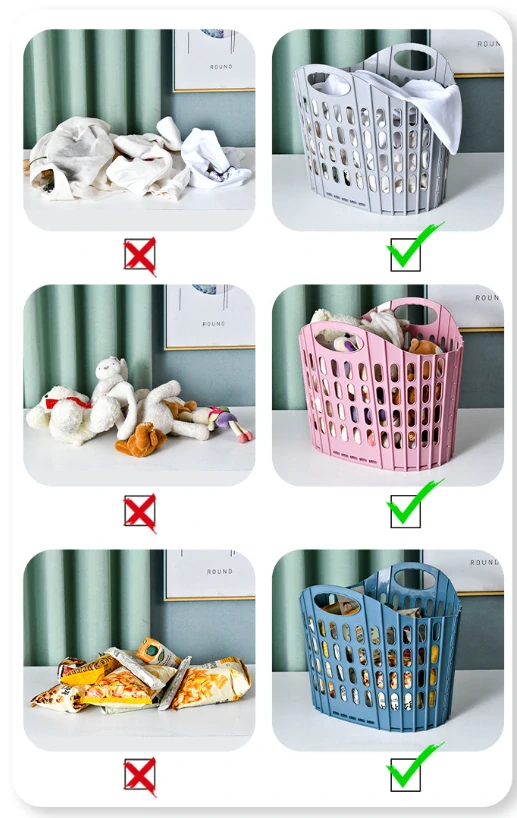 Skládací koš na prádlo šedý, větší