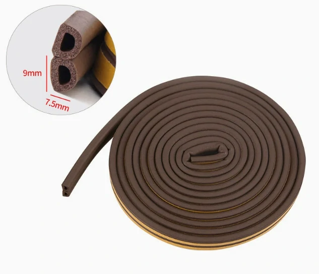 Samolepicí těsnění do oken a dveří 9x7,5mm x 6m – hnědé