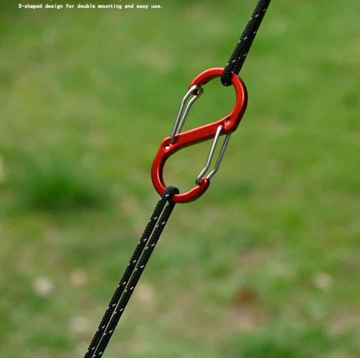 S-karabina hliníková 5 cm – červená (3 ks)