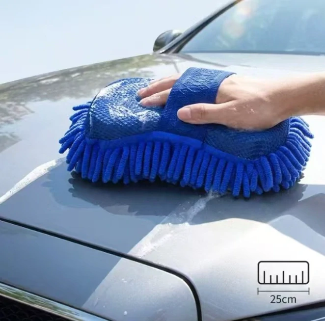 Mycí houba na auto z mikrovlákna s páskem na ruku