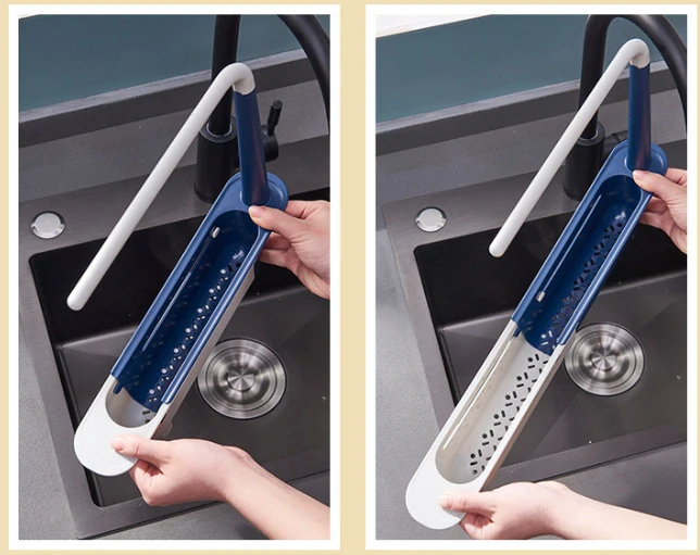 Odkapávací organizér na dřez s držákem na utěrku – zelená