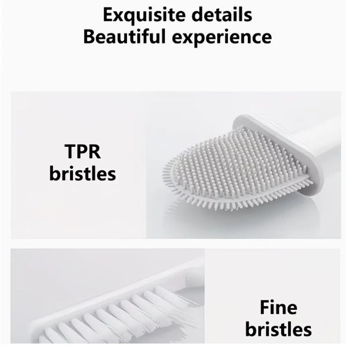 Silikonový WC kartáč s držákem – sada 2 kartáčů (šedá)